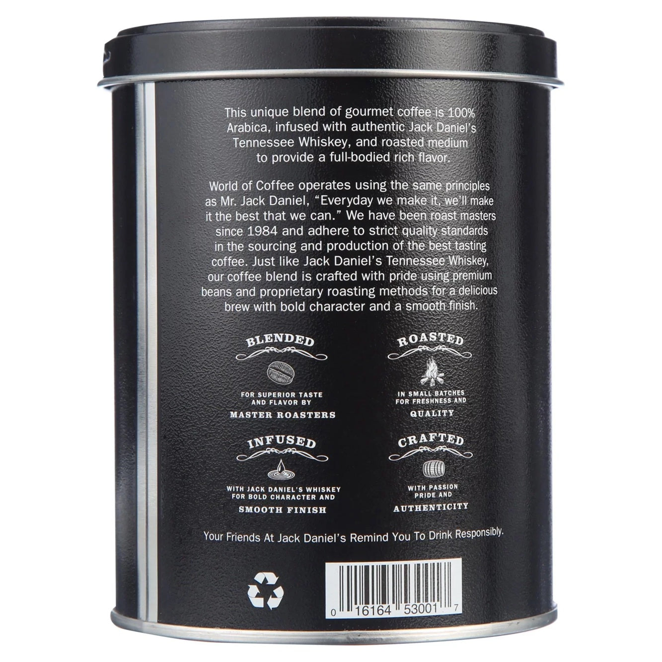 Jack Daniel's Tennessee Whiskey Coffee, Ground, Medium Roast, 8.8oz Can