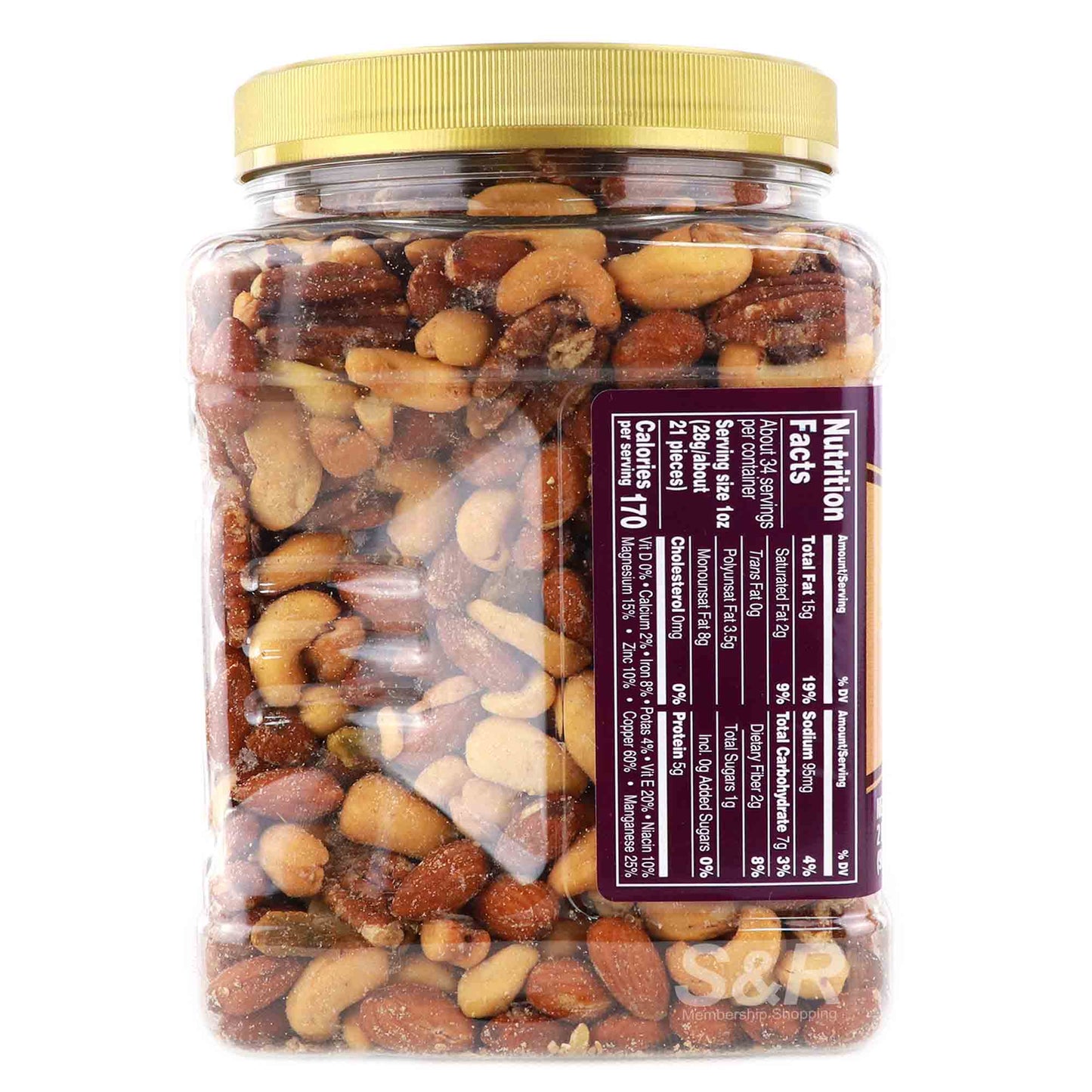 Member's Mark Deluxe Roasted Mixed Nuts with Sea Salt 963g.
