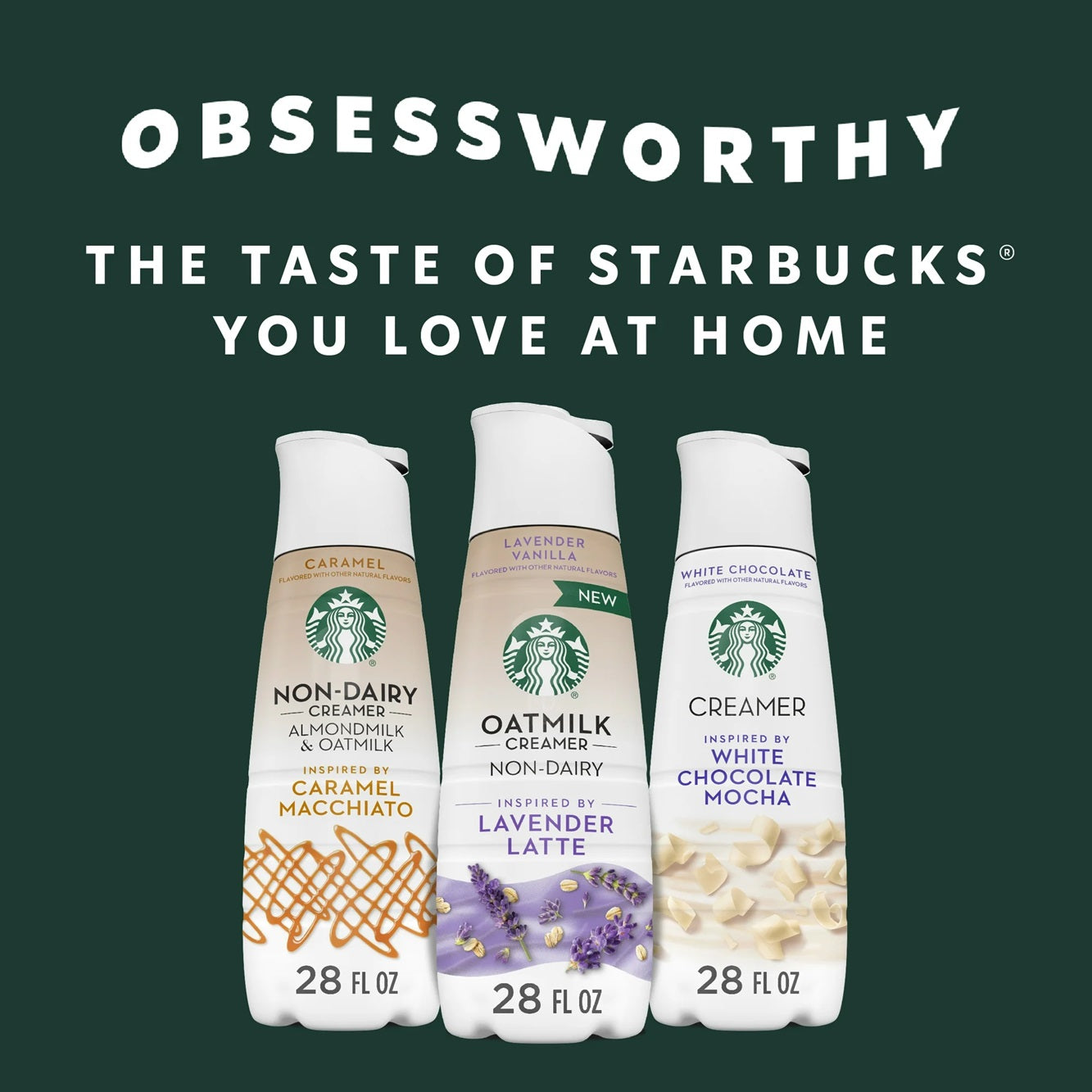 Starbucks Lavender Vanilla Flavored Creamer, Oat Milk Coffee Creamer, 28oz.