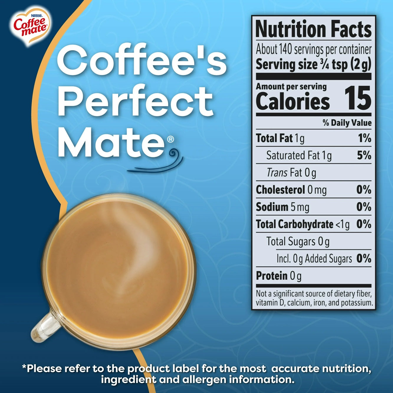 Nestle Coffee mate  | French Vanilla Sugar Free Powder Coffee Creamer | 10.2 oz.