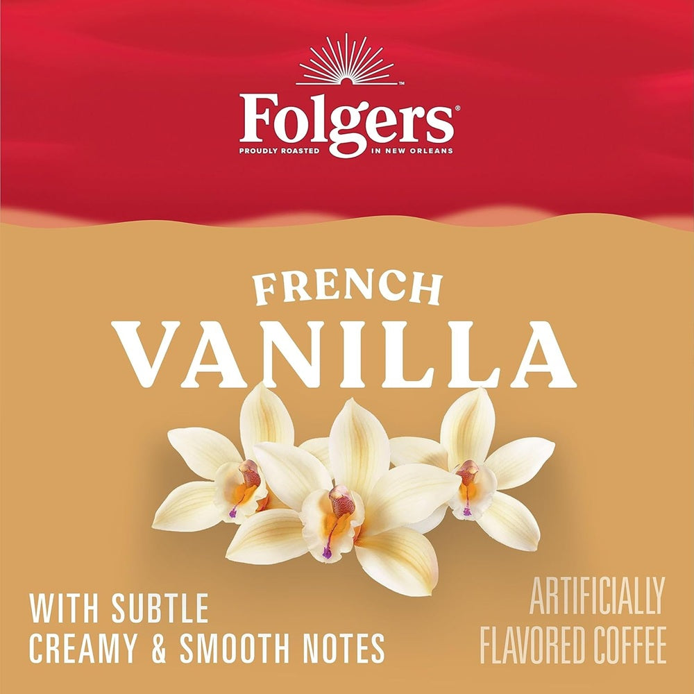 Folgers French Vanilla Flavored Ground Coffee, 9.6 Ounce Canister
