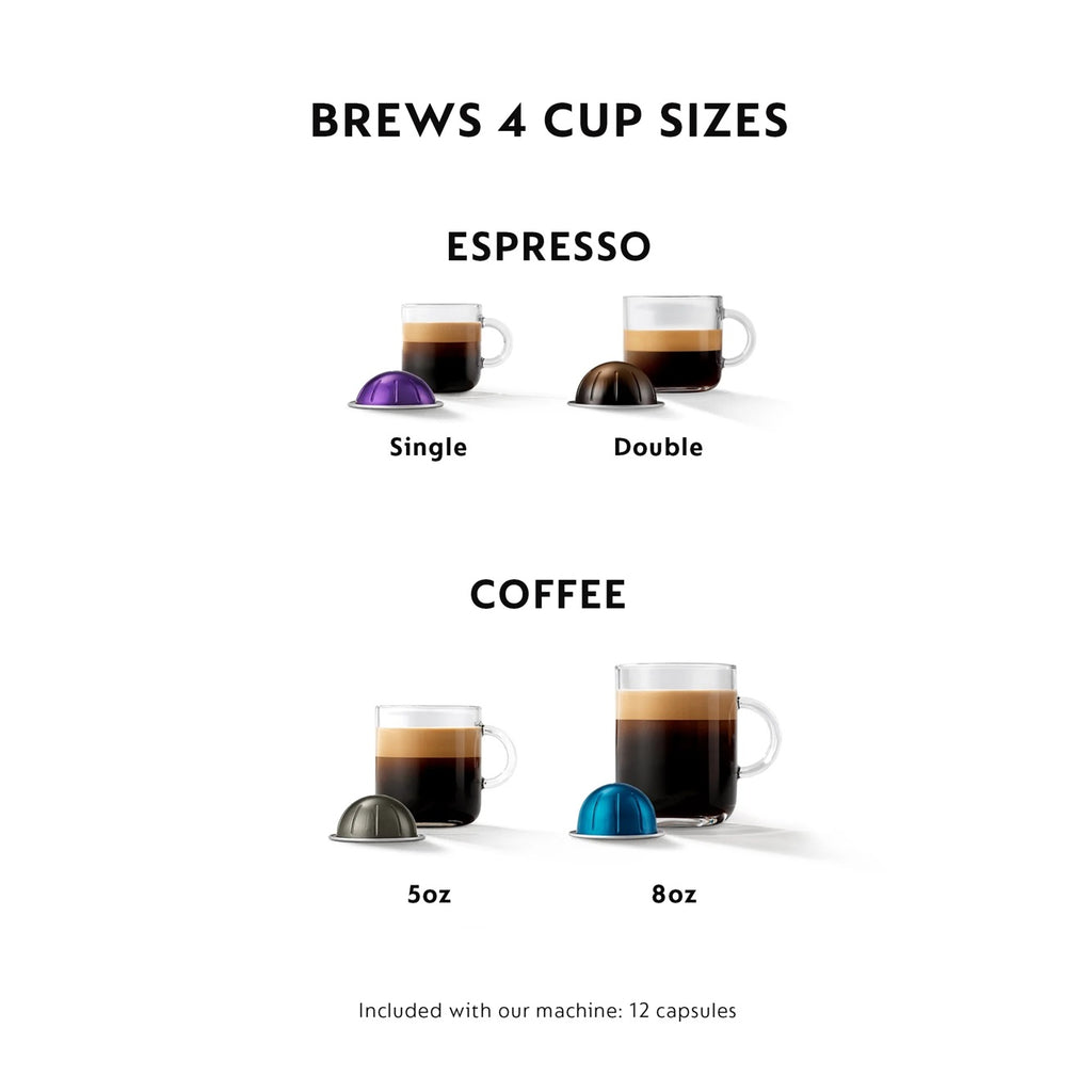 Nespresso Vertuo Plus Coffee and Espresso Maker by De'Longhi, Black 110v.