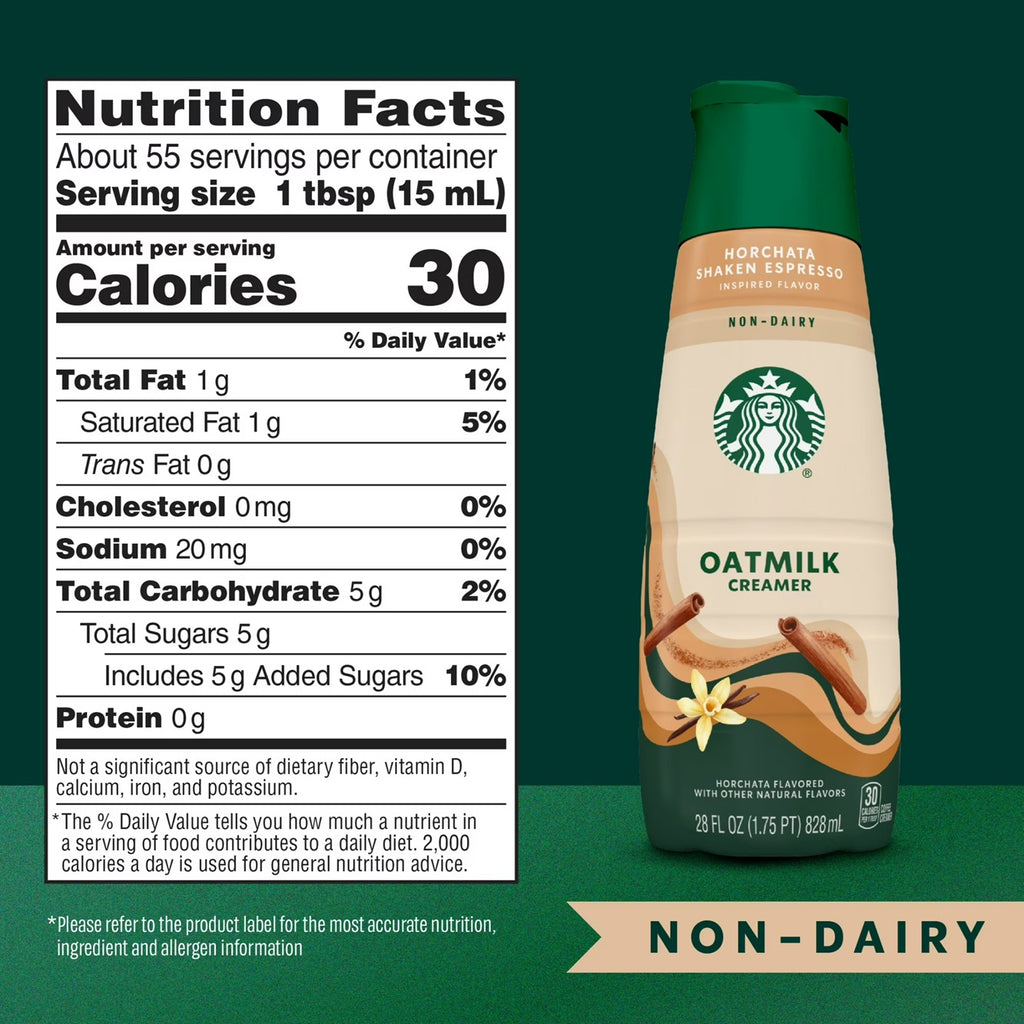 Starbucks Horchata Shaken Espresso Inspired Non-Dairy Creamer, 28 fl. oz. Bottle
