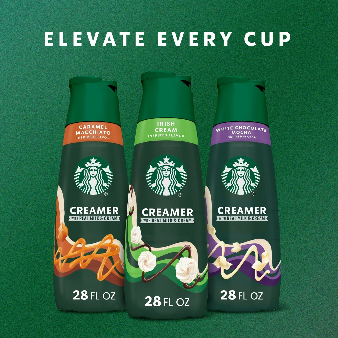 Starbucks Irish Cream Coffee Creamer, Chocolate & Vanilla Flavored Liquid Creamer with other natural flavors, 28 fl oz bottle