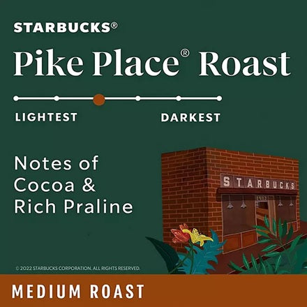 Starbucks Pike Place Premium Medium Ground Roast Coffee, 2.5 Oz (1 Sachet )