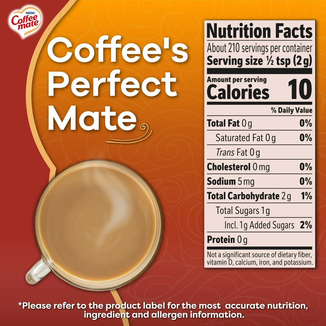 COFFEE MATE Caramel Latte Powder Coffee Creamer 15 Oz. Canister Non-dairy Lactose Free Creamer