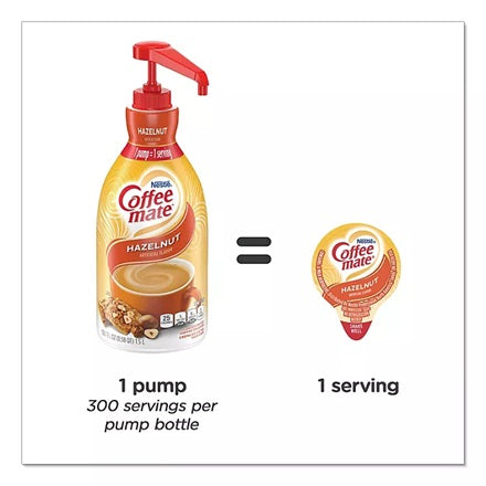 Coffee Mate Hazelnut Liquid Coffee Creamer | Pump Bottle, 50.7 Oz