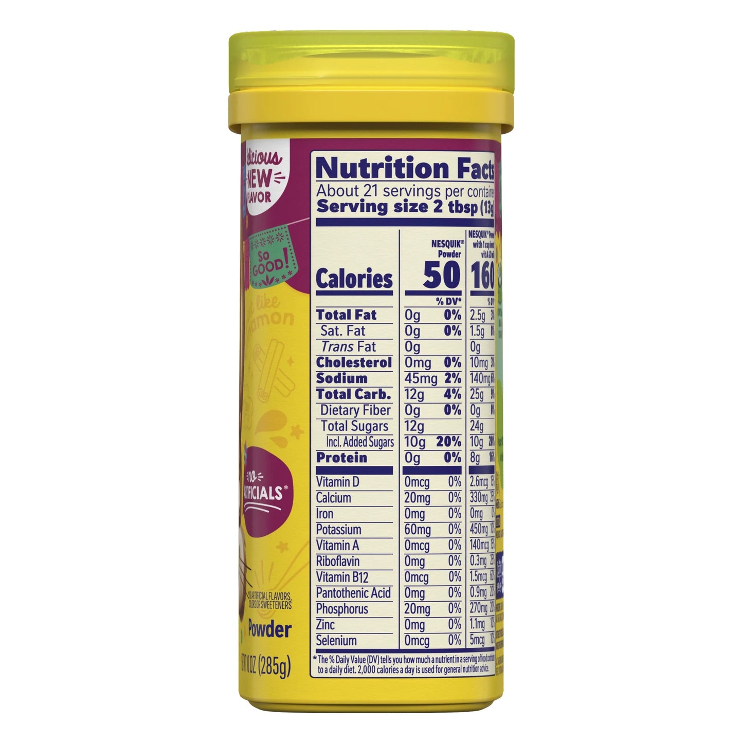 Nestle Nesquik Cinnamon Churro Powder, Drink Mix, 10 oz Can