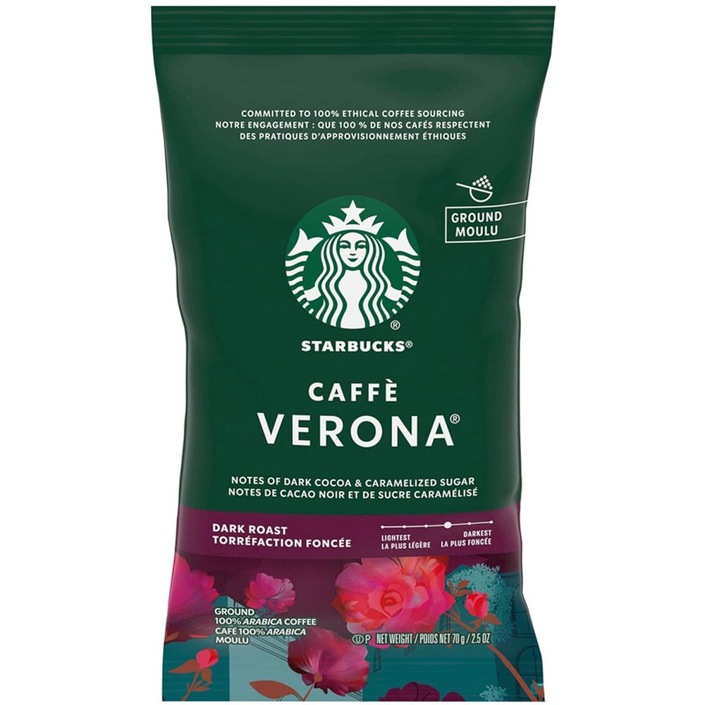 Starbucks Caffe Verona Premium Dark Ground Roast Coffee, 2.5 Oz (1 Sachet )