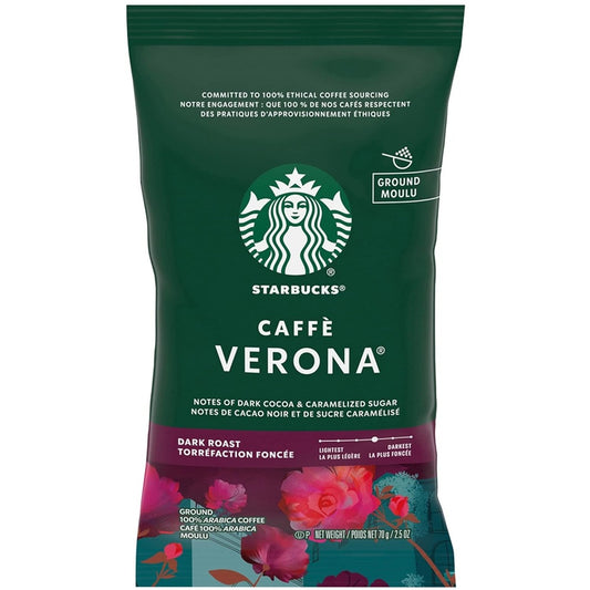 Starbucks Caffe Verona Premium Dark Ground Roast Coffee, 2.5 Oz (1 Sachet )