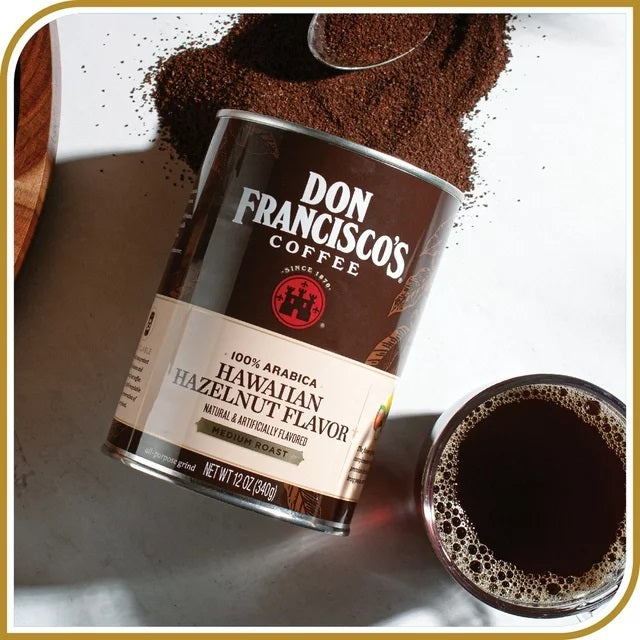 Don Francisco's Cinnamon Hazelnut Ground Flavored Coffee: Rich, Aromatic 100% Arabica Blend - Medium Roast 12 oz