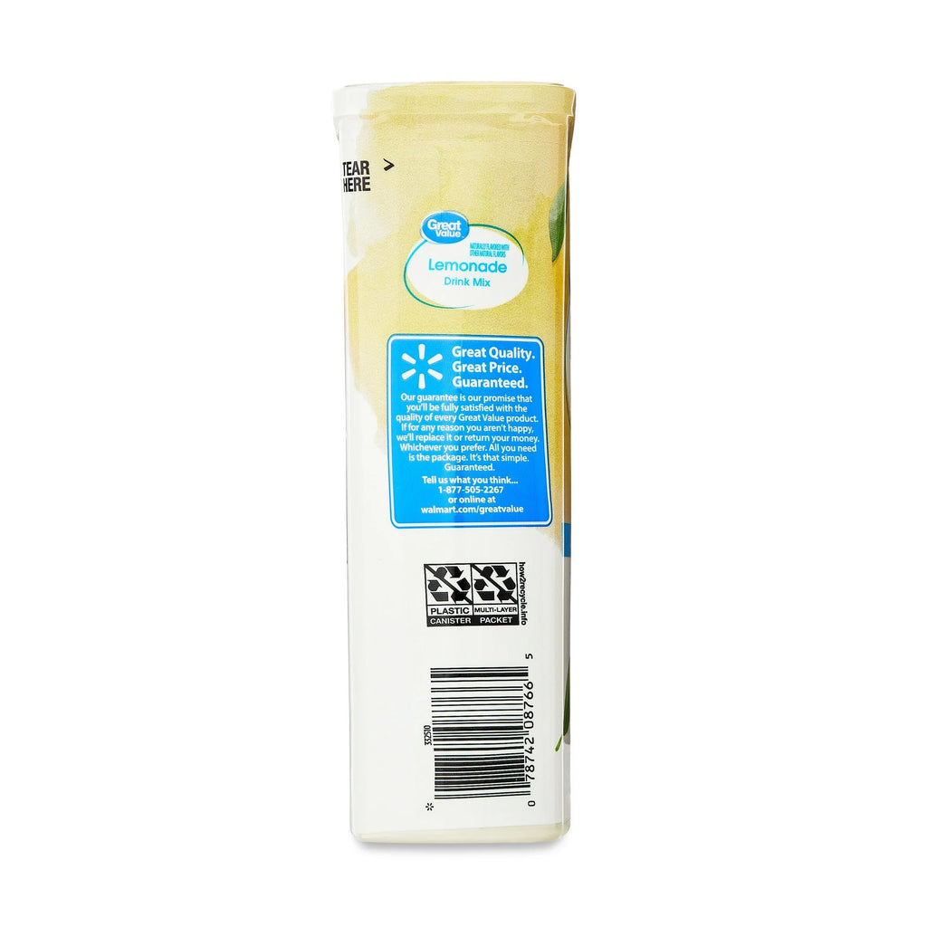 Great Value Sugar-Free Lemonade Drink Mix Powder, 0.53 oz, 6 Count