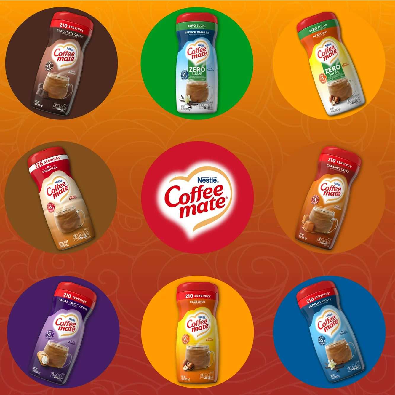 COFFEE MATE Caramel Latte Powder Coffee Creamer 15 Oz. Canister Non-dairy Lactose Free Creamer