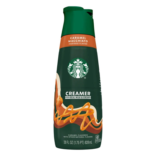 Starbucks Liquid Coffee Creamer Caramel Macchiato Flavored Creamer, 28 fl oz