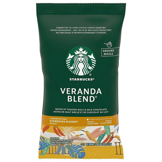 Starbucks Veranda Premium Blonde Ground Roast Coffee, 2.5 Oz (1 Sachet )