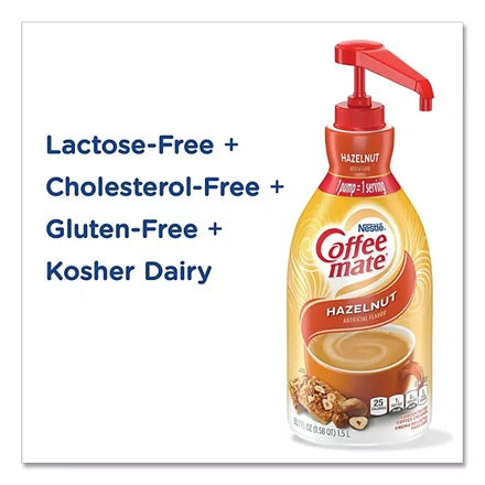 Coffee Mate Hazelnut Liquid Coffee Creamer | Pump Bottle, 50.7 Oz