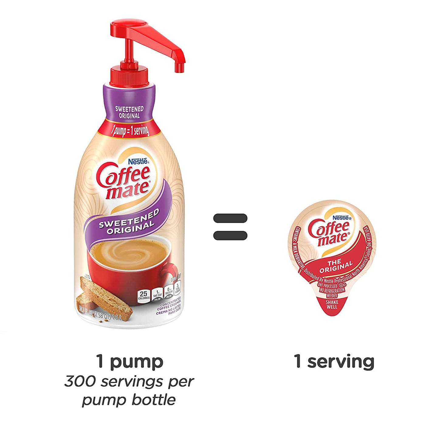 COFFEE MATE Sweetened Original Liquid Coffee Creamer, Coffee Creamer  | Pump Bottle, 50.7 Oz