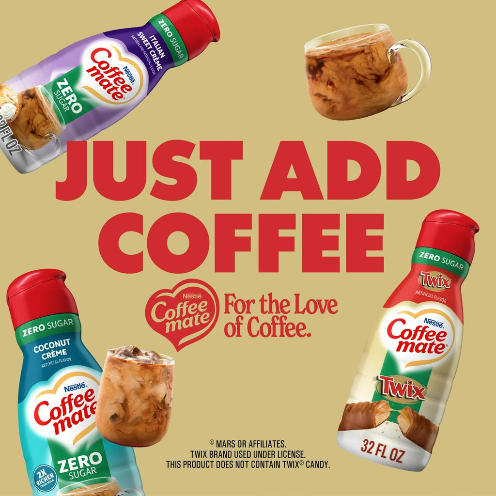 Coffee mate Twix Flavored Coffee Creamer, Zero Sugar, Gluten-Free Creamer, 63 Servings 32 fl oz