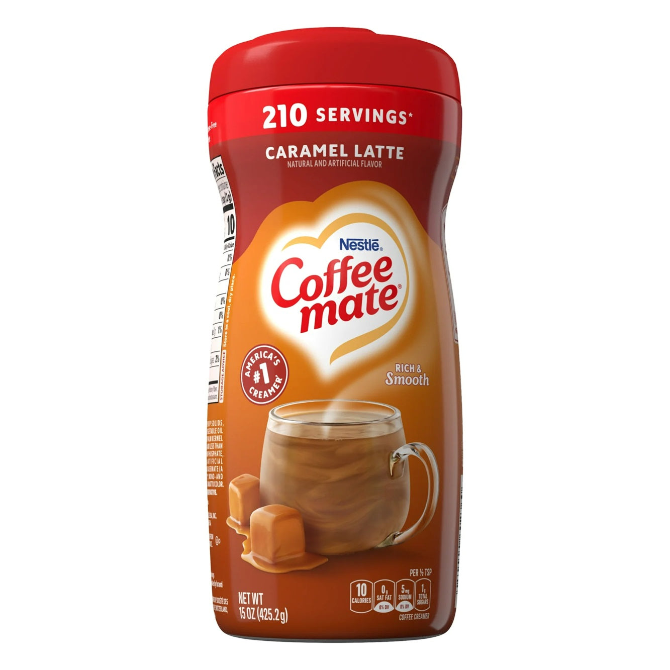 COFFEE MATE Caramel Latte Powder Coffee Creamer 15 Oz. Canister Non-dairy Lactose Free Creamer