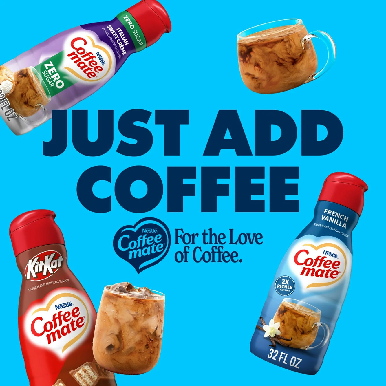 Coffee mate French Vanilla Liquid Non-Dairy Coffee Creamer, 32 fl oz