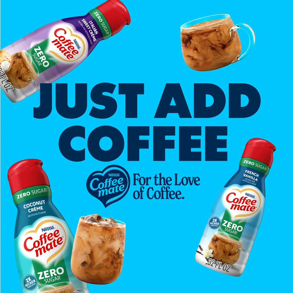 Coffee mate French Vanilla Flavored Coffee Creamer, Zero Sugar, Gluten-Free, 63 Servings 32 fl oz