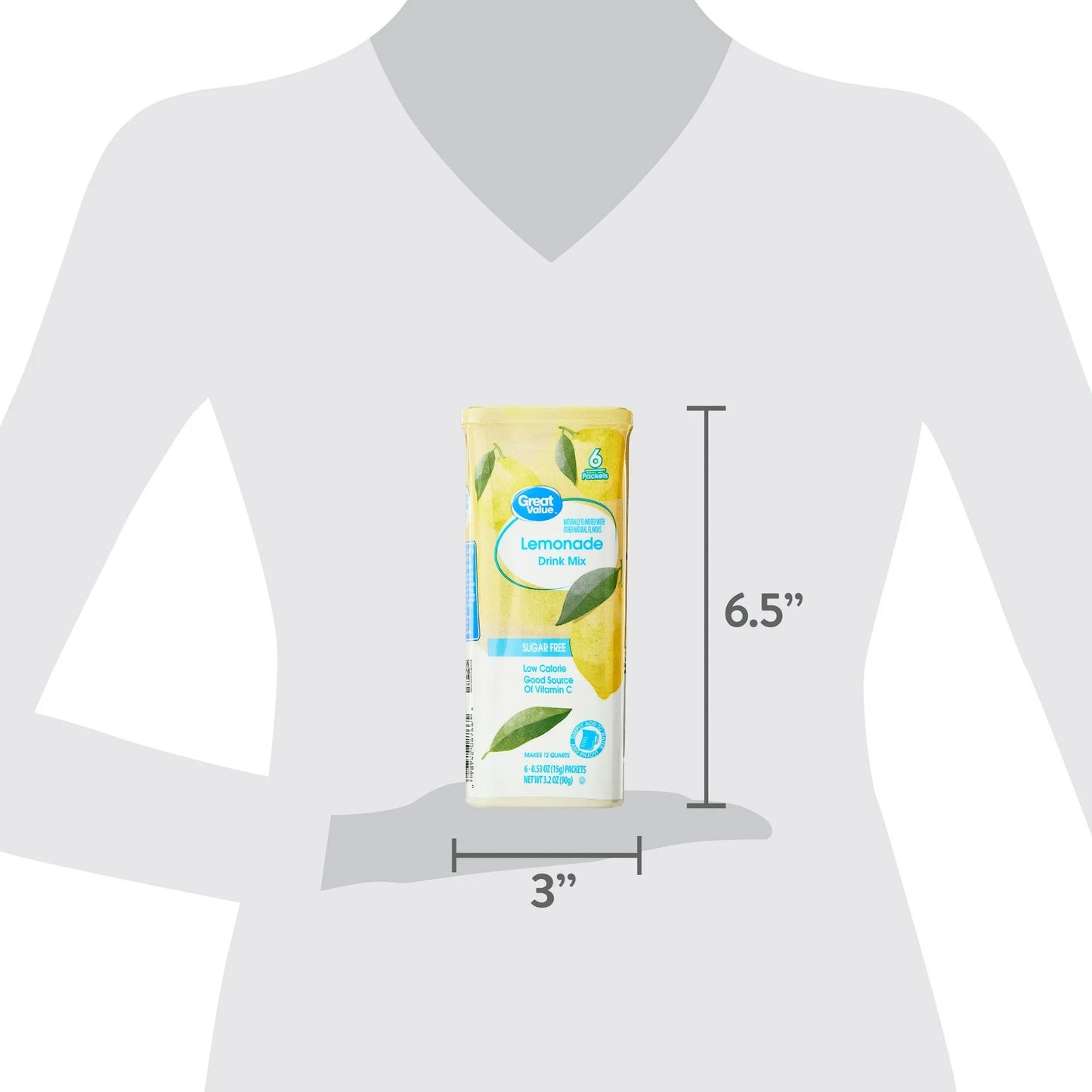 Great Value Sugar-Free Lemonade Drink Mix Powder, 0.53 oz, 6 Count