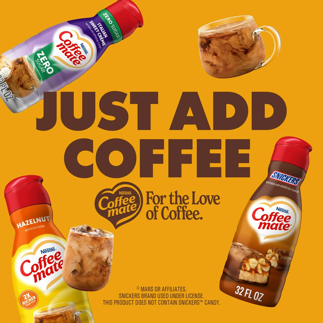 Coffee mate Snickers Flavored Liquid Coffee Creamer, 32 fl oz