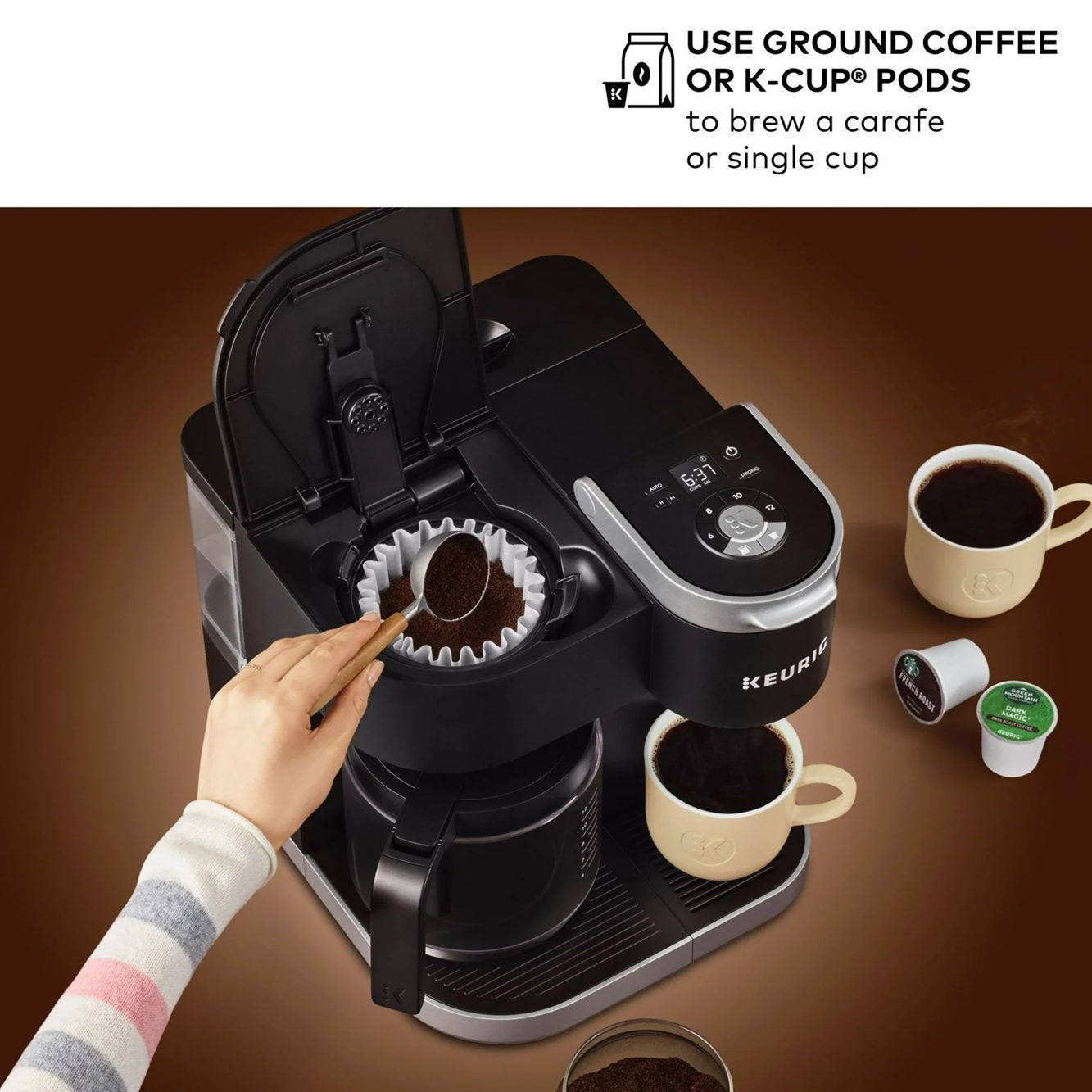 Keurig K-Duo Single Serve K-Cup Pod & Carafe Coffee Maker, 110V,  Black