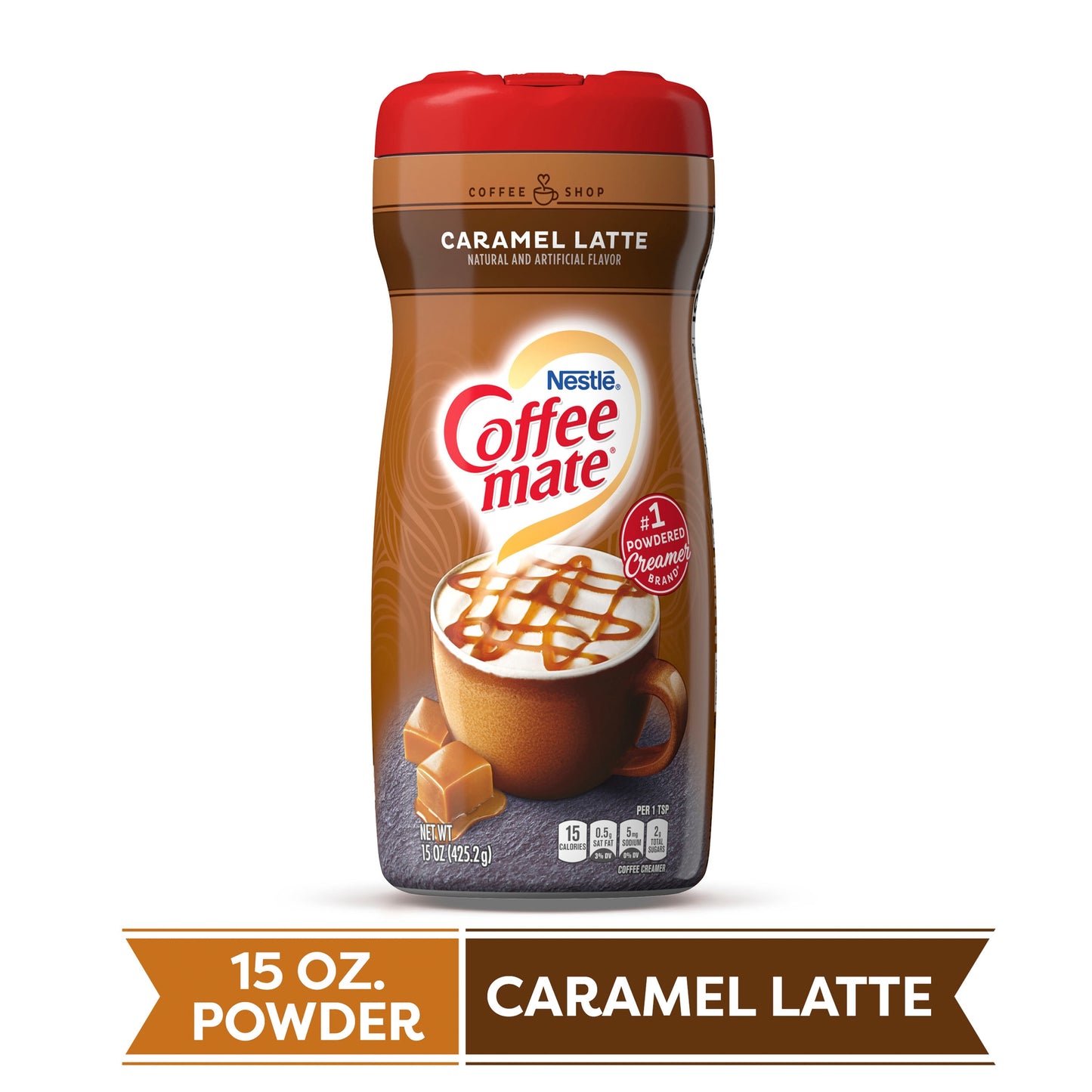 COFFEE MATE Caramel Latte Powder Coffee Creamer 15 Oz. Canister Non-dairy Lactose Free Creamer