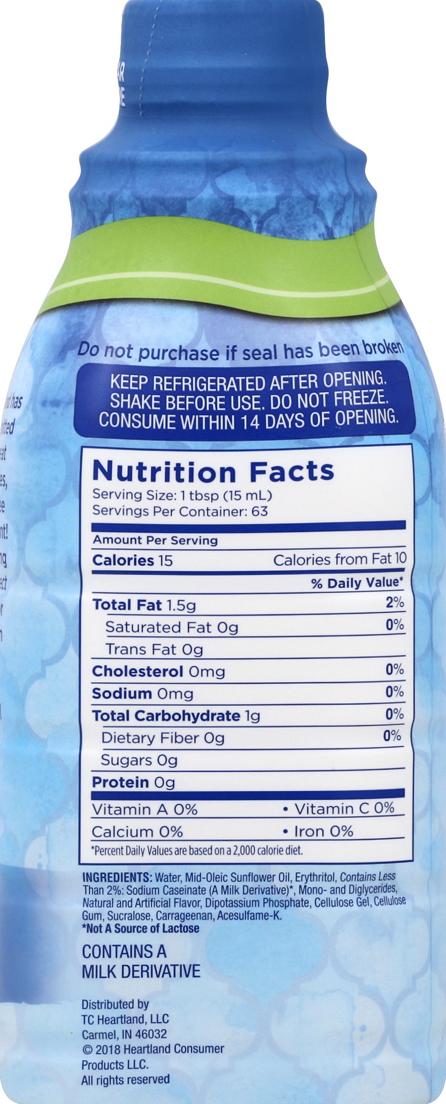 SPLENDA French Vanilla Liquid Coffee Creamer, 32 fl oz Bottle