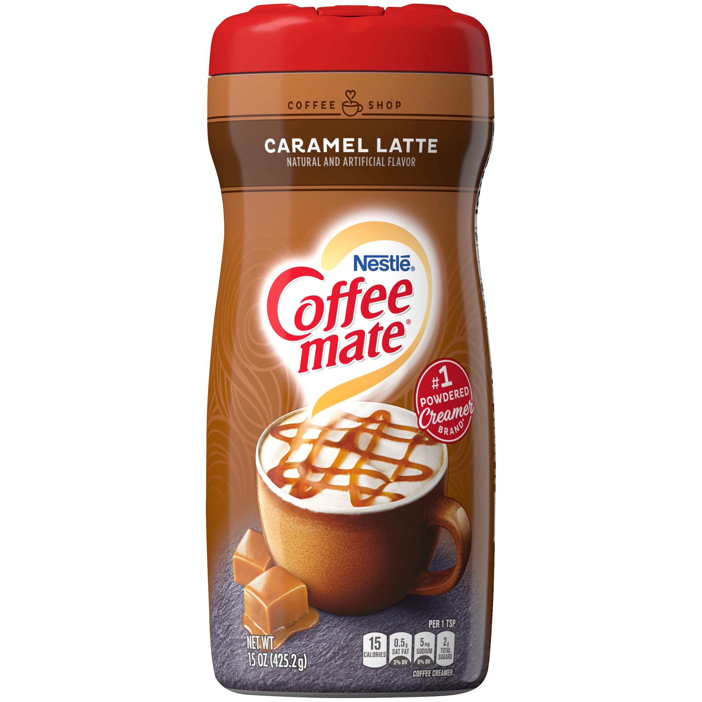 COFFEE MATE Caramel Latte Powder Coffee Creamer 15 Oz. Canister Non-dairy Lactose Free Creamer